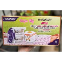 Siêu Rẻ - Bộ Hộp Lock&Lock+ Ly Luminarc và Bộ Thìa Nĩa Cho Bé (4in1) hkm PediaSure