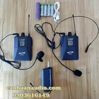 SIÊU RẺ-Bộ Micro không dây 2 người Đeo tai + cài áo XD-SH UHF W-15E
