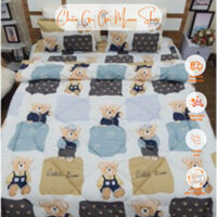 (Siêu rẻ)🔥 Chăn Phao Trần Bông Cotton Poly Mẫu Gấu Kẻ Vuông 🔥 Dày Dặn Chuẩn Y Ảnh🔥 Kích Thước 1,8m x 2m, được chọn mẫu