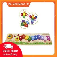 [SIÊU RẺ] Đồ Chơi Bộ Xếp Hình Gỗ Con Sâu Số Winwintoys 69392