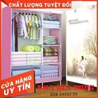 SIÊU RẺ FREE SHIP [FREESHIP✨] TỦ VẢI QUẦN ÁO 3D 2 BUỒNG 6 NGĂN LOẠI CAO CẤP CAM KẾT CHẤT LƯỢNG