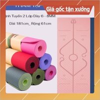 SIÊU RẺ -  [FREESHIP❤️] THẢM TẬP YOGA , THẢM TẬP GYM TPE ĐỊNH TUYẾN CAO CẤP 2 LỚP 6MM VÀ 8MM