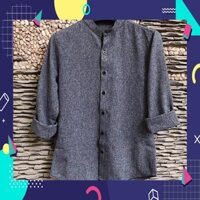 [Siêu rẻ] [Giá Sỉ] Áo sơ mi nam Kojiba cổ tàu màu ghi xám