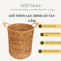 [SIÊU RẺ] Giỏ tròn lục bình đựng các loại vật dụng, sọt đựng quần áo, giỏ đựng chậu cây, giỏ đựng có tay cầm