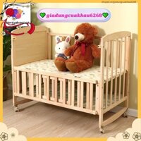 (SIÊU RẺ) Giường cũi cho bé 2 tầng bằng gỗ thông cao cấp chắc chắn, cũi gỗ đa năng cho bé .