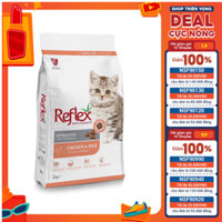 [SIÊU RẺ] Hạt thức ăn khô cho mèo Reflex kitten gà và gạo cho mèo mẹ và mèo con gói full seal 2kg