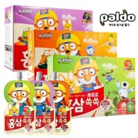 [Siêu Rẻ] Hộp 10Túi x 100ml Nước Hồng Sâm Pororo Hàn Quốc Vị Táo, Việt quất , Cam