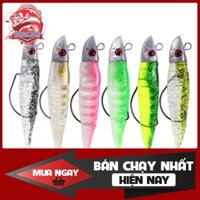 [Siêu Rẻ] Mồi mềm câu cá lóc chẽm nhồng 1 lưỡi 3 con cá loại tốt cao su dai dẻo hiệu quả cao