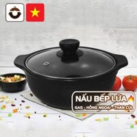 [Siêu rẻ] Nồi sứ cao cấp nắp thủy tinh 0,7 - 1,2 lít NodaCook