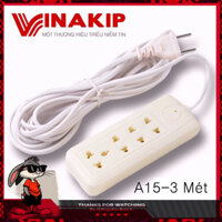 .:SIÊU RẺ:.  Ổ Cắm Điện 4 ổ Đa Năng Liền Dây 5m và 3m 15A 250V Vinakip CHÍNH HÃNG VINAKIP