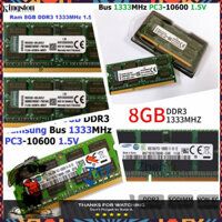 .:SIÊU RẺ:. Ram Laptop DDR3 Kingston / Samsung 8GB Bus 1333MHz PC3-10600 1.5V Chính Hãng Dùng Cho Máy Tính Xách Tay các