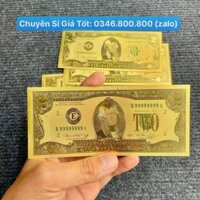 [SIÊU RẺ] Sỉ Combo 100 Tiền 2 Đô USD Plastic Mạ Vàng Lưu Niệm Phong Thủy May Mắn, Lì Xì Tết