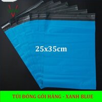 [Siêu Rẻ] Túi Đóng Hàng Niêm Phong 100 túi (1 cuộn) Gói Hàng Siêu Tốc, Tiết Kiệm Chi Phí [Size 25x35cm Xanh blue]