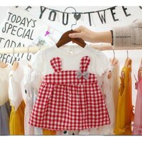 [SIÊU RẺ] Váy caro thỏ xinh cho bé gái sơ sinh - 3 tuổi