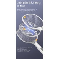 [Siêu rẻ] Vợt Muỗi kiêm Đèn Bắt Muỗi 2 trong 1 - Pin sạc cao cấp 1200 mah - Bảo hành 3 tháng - 1 đổi 1