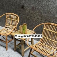 Siêu sale bộ Bàn ghế mây tre tự nhiên để ngoài ban công
