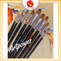 [SIÊU SALE] Bộ Cọ Vẽ Màu Acrylic, Sơn Dầu, Gouache  hãng Art Power  9 Cây Đầu Filbert