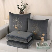 [Siêu Sale] Chăn gối đa năng Bắc Âu dày 2 trong 1, đệm có thể gập lại, nhung sữa, chăn ngủ văn phòn