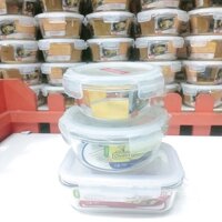 [Siêu Sale] [Chính hãng] Bộ 3 hộp thủy tinh 400ml - 600ml - 630ml Lock&Lock