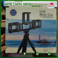 [Siêu Sale – FreeShip] BỘ CHÂN ĐỠ LIVESTREAM + KẸP ĐIỆN THOẠI | Kẹp 3 Điện Thoại Cùng 1 Lúc | Rất Dễ Dùng | 25001