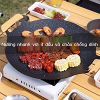 [Siêu Sale] Thịt Nướng Ngoài Trời Đĩa Nướng Đĩa Đá Maifan Chống Dính Nồi Nướng Gia Đình Hàn Quốc Ch