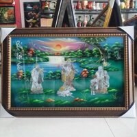 Siêu sale Xả kho-Tranh sơn mài Phúc Lộc Thọ cẩn ốc xà cừ cao cấp size 40x60 cm treo tường, trang trí