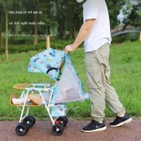 [Siêu Sale] Xe đẩy em bé bằng mây tre đan ghế mây có thể ngồi nằm mùa hè gấp nhẹ giả mây bện xe đẩy