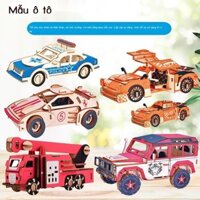 [Siêu Sale] Xe ô tô bằng gỗ Đồ chơi mô phỏng câu đố ba chiều cho trẻ em 7-10-12 tuổi cậu bé giáo dụ