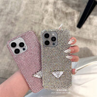 Siêu Sang Trọng Thời Trang Toàn Màn Hình Kim Cương Hồng Trắng Cô Gái Cặp Đôi Thời Trang Ốp Lưng Điện Thoại iphone 16 15 14 13 12 11 Pro Max Plus Chống Rơi ốp Lưng Điện Thoại