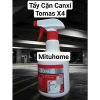 Siêu tẩy cặn canxi Tomas X4 trên vách kính nhà vệ sinh - Mituhome - Hàng Công ty chính hãng