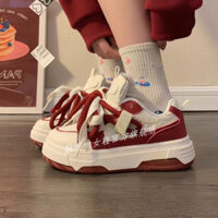 [Siêu thoải mái] Mua giày trắng cho phụ nữ 2024 mùa xuân, giày đế dày màu đỏ, giày lười thể thao, giày sneaker shengji.vn 2.13