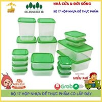 🍓Siêu Tiện Dụng🍓 Bộ Hộp Nhựa 17 Đựng Thực Phẩm, Đồ Ăn Cao Cấp, An Toàn, Dùng Được Cho Lò Vi Sóng