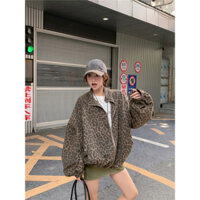 [Siêu Tiết Kiệm Hàng Mới Về] Mùa Thu Phong Cách Mới Da Báo In Áo Khoác Nữ Retro Phong Cách Hồng Kông Rời Dây Kéo Top 2