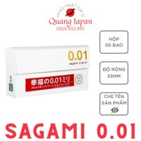 [Siêu tốc/che tên] Bao cao su Sagami Original 001 siêu mỏng, Hộp 5 BCS