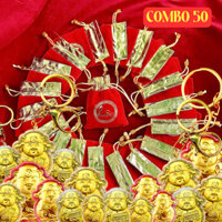 [SIÊU ƯU ĐÃI] Combo 50 Móc Khóa Ông Thần Tài Vàng Tặng Túi Gấm Lộc, gieo mầm thịnh vượng, trọn vẹn an yên - SP005959