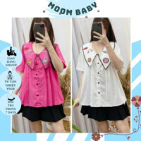 [SIÊU XINH V200] ÁO BẦU CHẤT THÔ MỀM CỔ SƠ MI THÊU XINH XẮN- ÁO RẺ KIỂU DÁNG TRẺ TRUNG- ÁO CÔNG SỞ XÌ TIN CHO MẸ BẦU