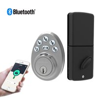 Signstek Bluetooth Keypad Deadbolt Lock with APP, Password and Keys,Satin Nickel