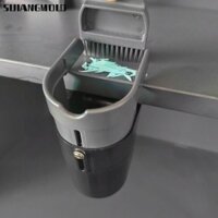 Sijianggmld Thùng rác để bàn, 2 trong 1 có chổi để bàn Thùng rác, Nhựa Mini di động có nắp Giỏ đựng rác Văn phòng