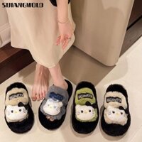 Sijianggmold Dép Lông Thú Fulffy, Dép Sanrio Hello Kitty Mềm Mại, Dép Đi Trong Nhà Chống Trơn Trượt Mùa Đông Ấm Áp Mùa Thu Đông