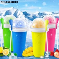 Sijianggmold Slushy Maker Cup, Silicon làm mát mùa hè + Cốc làm mịn TPU, Cốc bóp nhanh đông lạnh 300ml bền bỉ cho trẻ em Quà tặng