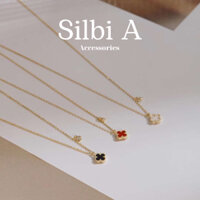 [Silbi A Accessories] Dây chuyền cỏ 4 lá thiết kế mini Bạc s925, Vòng cổ cỏ 4 lá hàng Hàn