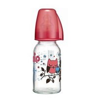 [Sỉ_lẻ] Bình sữa NIP thủy tinh cổ thường 125 ml có núm ty chỉnh nha, chống sặc