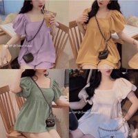 Sỉ=Lẻ Set Bộ Áo Tay Bồng + Quần Đùi + video ảnh thật