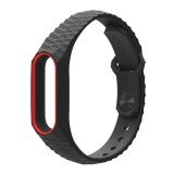 Silicon thời trang Kiểu Kim Cương Dây Đeo Thay Thế Dây Đeo Vòng Tay Thông Minh Dây Phụ Kiện Xiaomi Mi Band 2 (Hồng/Đen) -quốc tế