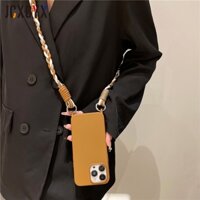 Silicone lỏng hàn quốc crossbody lanyard strap case cho iphone 14 15 pro max 13 12 11 14 plus mini x s xr 8 7 plus se 2022 ốp chống sốc