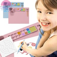 Silicone Tấm Silicon Kèm Khay Đựng Dụng Cụ Vẽ Tranh Đa Năng shopskc2870