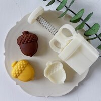 Silin 50g Khuôn Bánh Trung Thu Bằng Nhựa Hình Quả Acorns Tem Bánh Trung Thu DIY Phụ Kiện Làm Bánh
