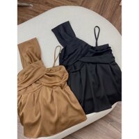 Silk Blouse [ Ảnh Thật ] Áo lụa lệch vai siêu xinh BEST 1 thời nhà BE