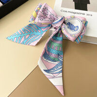 Silk Twill Thin Ribbon Silk Scarf Bag with Handle