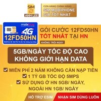 SIM 12FD50HN -  Miễn Phí 22,5 tháng Không Cần Nạp Tiền - Data Không Giới Hạn